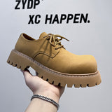 Zingj Top British Style Men's Platform Soft Leather Shoes Men's