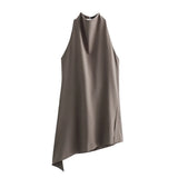 New Collar Minimalist Blouse Middle Waist Trousers
