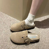 Britain Birkens Shoes Women 2025 New Spring And Autumn Thick Bottom Boken Half Slippers Outside Wearing A Foot Pedal Lazy