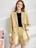 Minimalism Spring Female Offical Lady Blazer Women,Lace Vneck Tanks,High Waist Women's pants Female Shorts