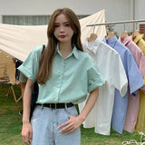 Elegant Blouses for Women Summer Shirts for Women 2024 Short Sleeve White Shirt for Women's Blouses