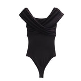 New Tight Shoulder Solid Color Jumpsuit