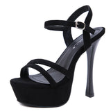 Zingj Nightclub Hate Sky High Women's Shoes 14CM Waterproof Platform Ultra High Heel Sandal Fine Heel Stage Performance Shoes Car Model To