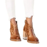 Zingj Size 2024 Embroidered Fashion Boots Women's Riveted Acrylic Crystal High-Heeled
