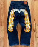 Hip Hop Sells Straight Jeans Retro Street Lovers Print High Street Men's Punk