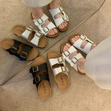 Zingj Is A Thick Bottom One Word Cool Slippers Female Summer New Retro Versatile Leisure Beach Sandals-Outfit