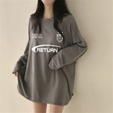 Vintage Round Neck Logo Print Oversized TeeOutfit