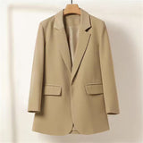 Spring And Autumn New 2025 Korean Blazer Female Niche Temperament Long-Sleeved Casual Retro Top