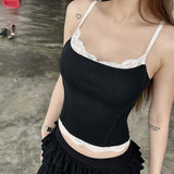 Lace Lace Fashion Design Sense With A Small Sling Top Girl 2024 Hot Girls Sexy Knitted