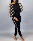 Independent Station Popular Style New Fashion Printing 2-Piece Suit Women's
