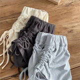 Ulzzang drawstring shorts women solid high waist punk y2k elastic summer shorts sexy casual fashion kpop harajuku