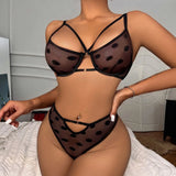 Zingj Style Sexy Underwear Sexy Female Net Gauze Perspective Three-Point Type Hollow Out Underwear Sexy