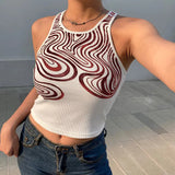 Sexy Corrugated Print Sleeveless TopOutfit