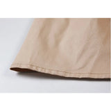 Khaki Strap Half Body Skirt Pocket Flowers Elastic High Waist Casual Fashion Baggy Ruffle Short Skirt Ladies
