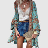 Early Autumn Street Hipster Thin Loose Bohemian Long-sleeved Printed Mid-length