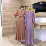Zingj Pressure-Sensitive Fold Waist To Show Thin Temperament Light Mature Style Women's Dress New French Dress In Spring Long Pleated
