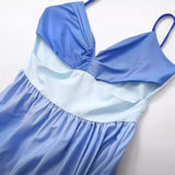 New Spring Style Gradually Changing Color Splicing Waist Shows Thin Sling