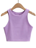 Summer Fashion Women Sexy Slim Tops O-neck Sleeveless Double Nylon Ladies Good Quality Tank Tops 6