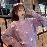 Zingj And Winter Soft Waxy Sweater Female 2023 New Pullover Loose And Gentle Wind Korean Version Soft Milk Blue Bottom Sweater