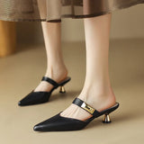 Zingj New 2023 Summer Pointed Muller Shoes With High Heel
