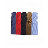And Winter New Folding Decoration Midi Sleeveless Dress