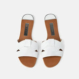 ZARZ Women Flat Sandals Summer 2022 New Fashion Golden Round Toe Bow Sexy Outer Wear Sandals And Slippers Women Beach Luxury