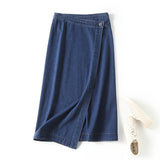 New Medium-And Long-Style Gauze Cage Skirt Denim