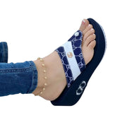 Toe Sandals And Slippers 2023 Summer New Slippers Muffin Thick Soles Herringbone Beach