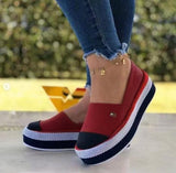 New Style Thick-Soled Medium-Heeled Loafers Women's Large-Size Shallow Mouth Low-Side Straw Woven Hemp Rope Sneakers Single