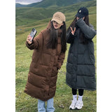 Long Down Cotton Clothes Female New Korean Version Loose Over The Knee Thick Warm Cotton-Padded Clothes Cotton-Padded Jacket Winter Coat Bread Clothes-Outfit