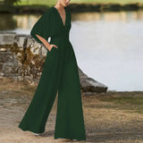 Zingj Winter New Women's Dress Jumpsuit Hot Style Deep V High