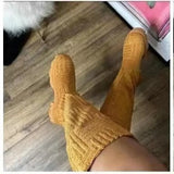 Zingj Size Long Women's Boots 22 Autumn New Leisure Thick Bottom Suede Pure Color Thick Heel Women's Boots Autumn