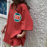 Women Harajuku Milk Printed Kawaii BF Couple Clothes Unisex Loose Long Summer Tee Top Womens Tshirt Korean Style