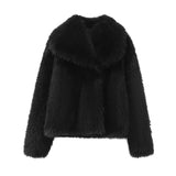 New Artificial Fur Effect Short Style Fashion Coat