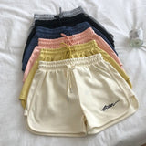 Sports Shorts Women's Bottom Summer New Fashion Embroidery High Waist Loose Casual Running Beach Wide Leg Shorts