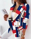 Zingj Wise New Autumn And Winter Hot Style Long Sleeve Double Breasted Printed Suit Small