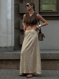 Zingj Skirt 2024 New Lady Street Trend Long Sexy Hot Girl Sequin