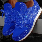 Zingj Casual Shoes Fall 2023 New Sequins With Breathable Rhinestone Thick Sole Student Large Size Women's