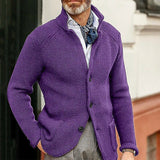 New Products - Dress Men's Casual Long-Sleeved Pure Color Knit Coat Men's