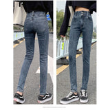 Wear 2023 New High-Waisted Trousers With Double Buttons, Stretch, Slim, High Pencil, Nine-Cent
