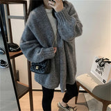 Zingj Dong New Style Korean Edition Loose V Gets Knit Cardigan Female Languid Lazy Wind Restore Ancient Ways Versatile Show Thin Sweater Coat
