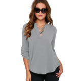mujer de moda women V-neck Chiffon Blouses Long sleeve Female Shirt Fashion Plus Size blusa feminina blouse