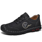 Zingj New Men's Casual Shoes Handmade Outdoor Travel Shoes Fashionable British Leather Shoes Breathable Men's