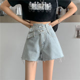 Denim Shorts Women 2022 Newest Summer Korean Style Black Blue Fashion High Waist Shorts Female Short Hot Pants