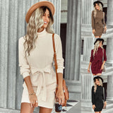 Autumn / Winter 2025 Embroidered Skirt Women's Knitted Turtleneck With Hip