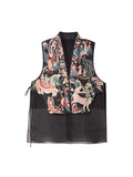 Chinese Style Chinese Style Tang Dynasty Black Waistcoat Women's Summer Vest Unique Super Beautiful Jacket
