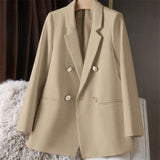Zingj New Blazer Female Metal Button British Wind Casual Versatile Green Red Small Suit