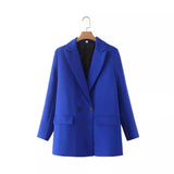 And Summer 2024 New Simple Loose Double-Breasted Suit Jacket New Suit For Women In Spring And
