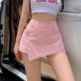 Women Summer Skinny Solid Denim Irregular Fashionable Holiday Korean Version Ladies Trousers Leisure Stylish High