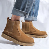 Zingj Boots Men's Mid Top Autumn / Winter British Vintage Martens Go With Low Top Desert Yellow Boots